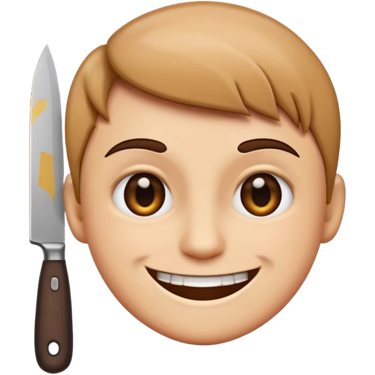 Smiling face with knife emoji