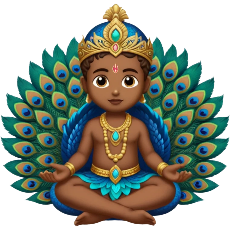 Lord baby murugan sitting in peacock emoji