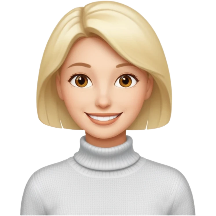 white light turtleneck sweater on woman with big tits emoji