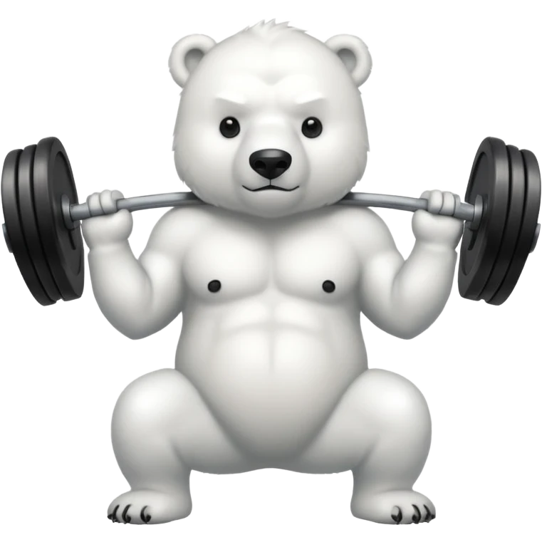 Polar bear lifting weights emoji