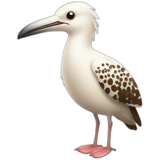 brown and white speckled sea bird with legs emoji