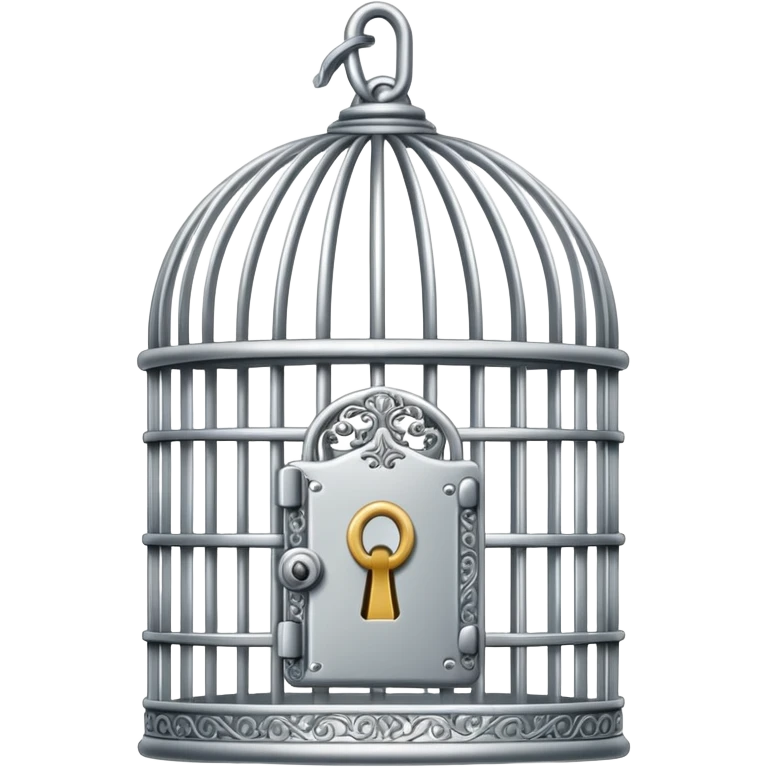 silver cage locked emoji