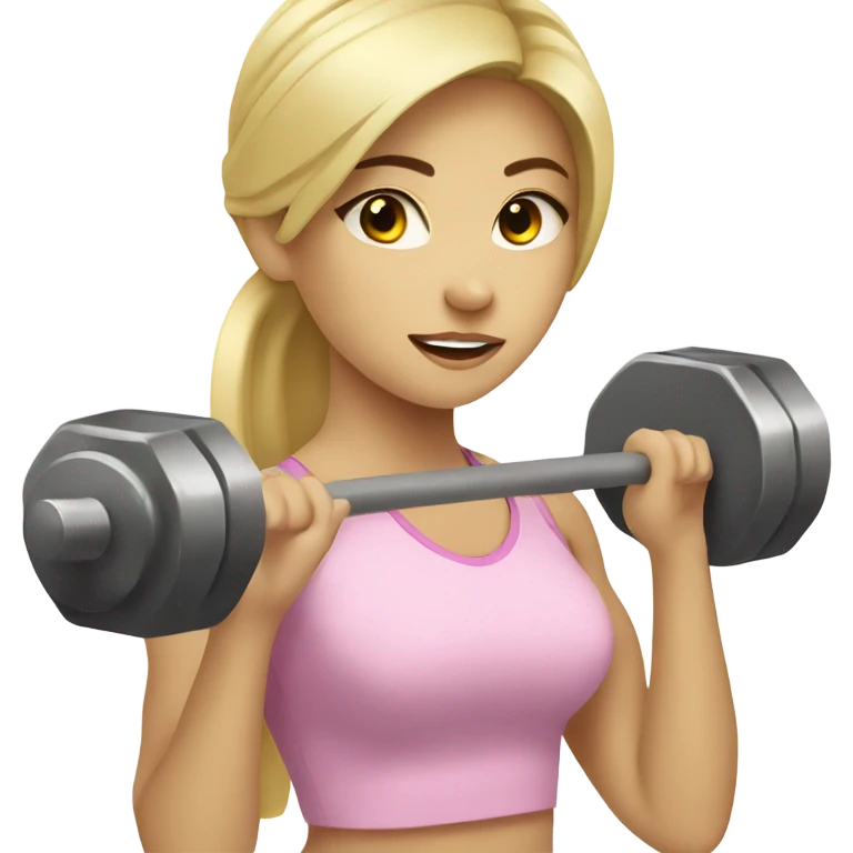Beautiful Blonde Chinese girl lifting weights  emoji