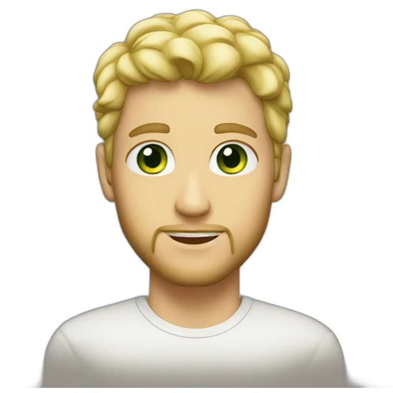 blonde guy green eyes, blonde short beard emoji