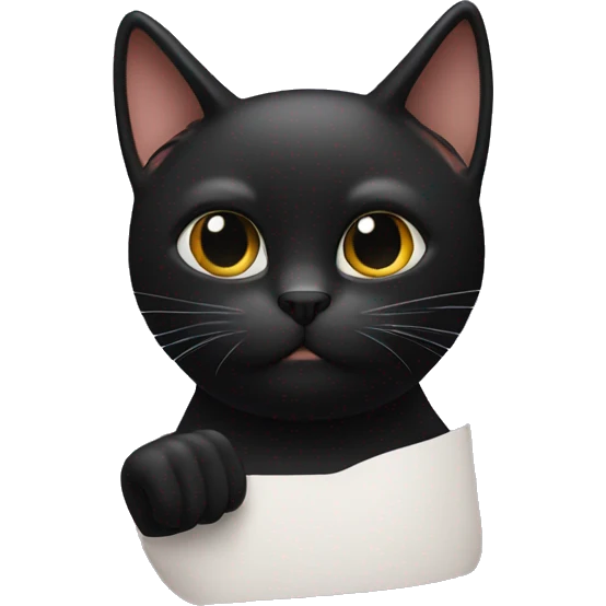 black cat fingers crossed emoji