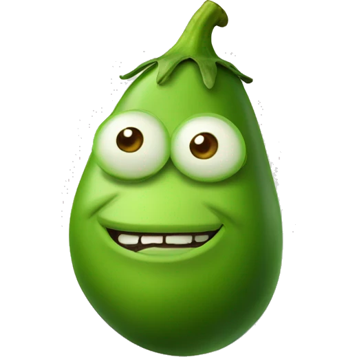 Green eggplant with Shrek's face emoji
