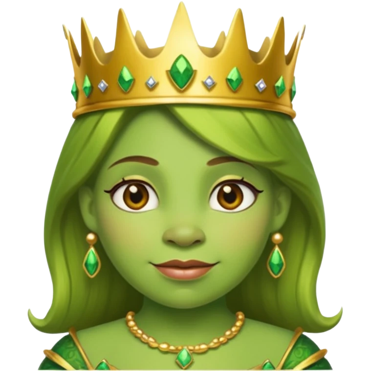 shrek princess, bold, crown emoji