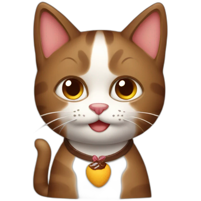 gato con un chocolate emoji