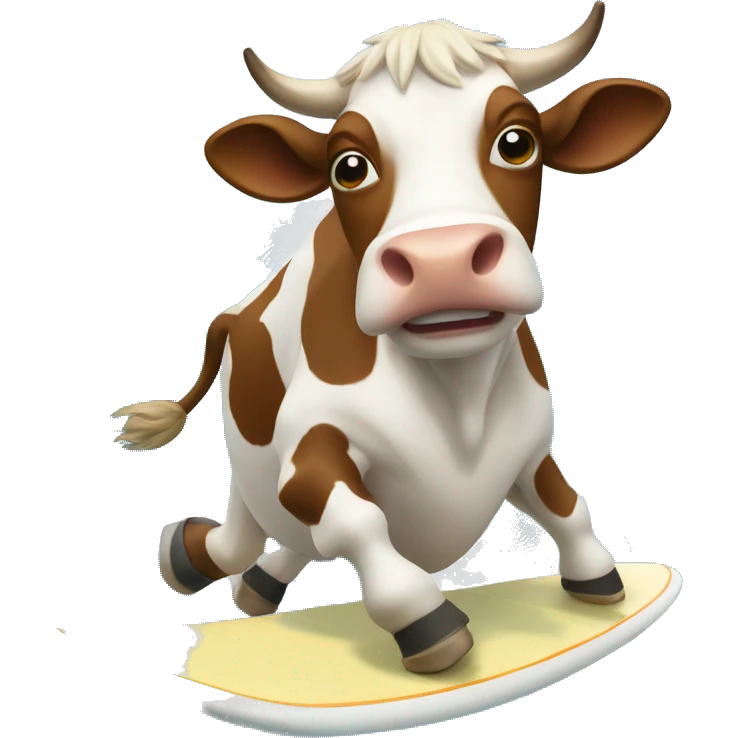 Surfing cow emoji