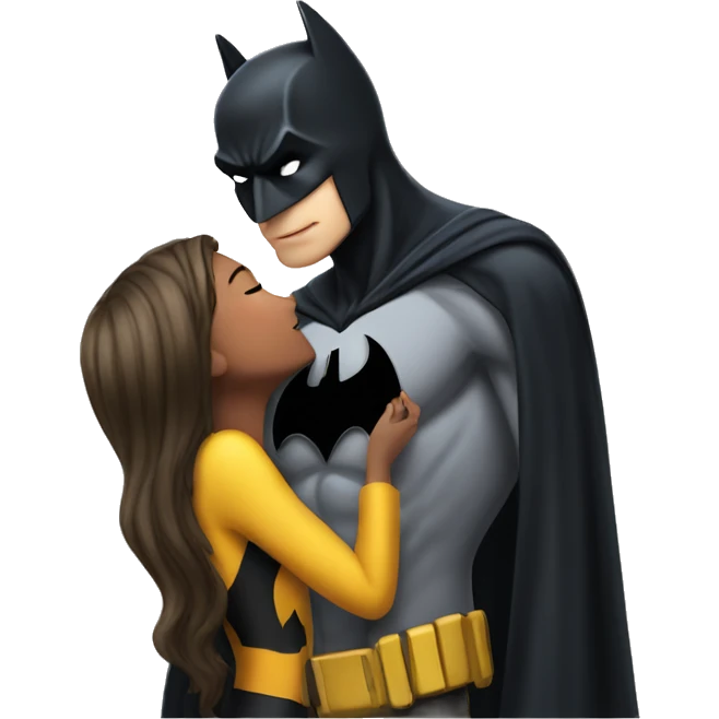 Batman kissing a reda hair girl  emoji