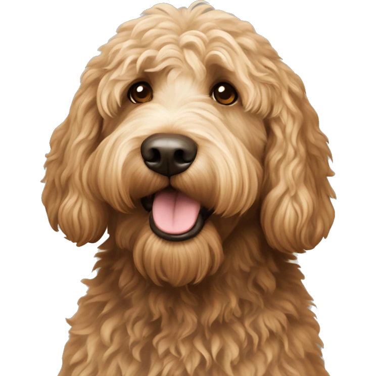 Realistic labradoodle autumn emoji