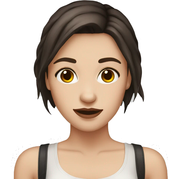 white girl with dark brown hair and facial piercings emoji