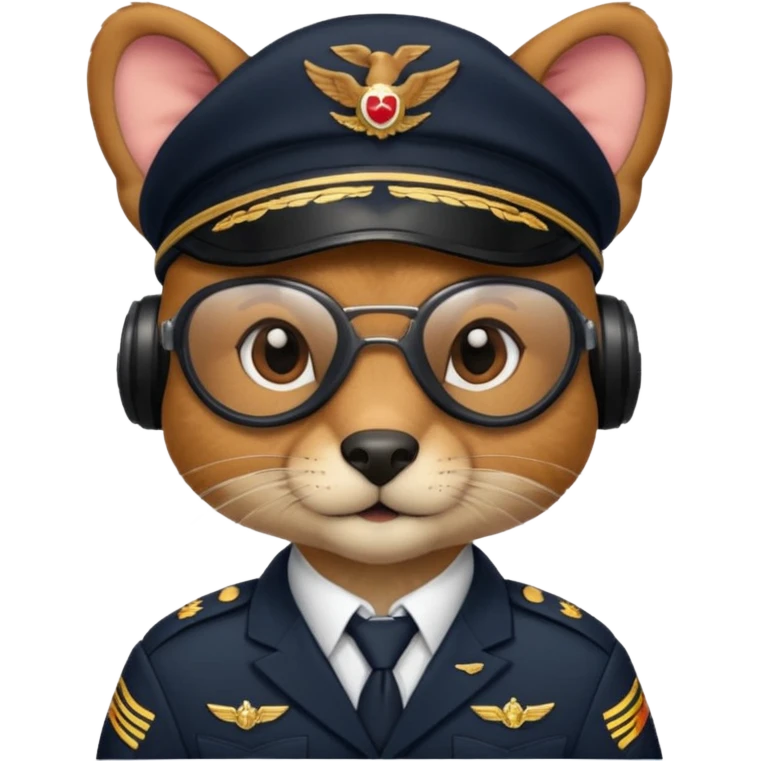 pilot uniformed animal with bandanna emoji