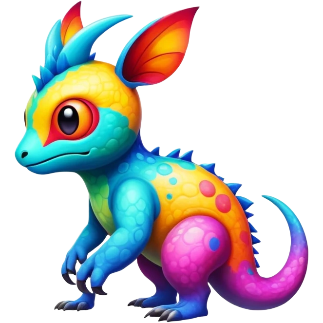 colorful vibrant Fakémon-creature with random markings emoji