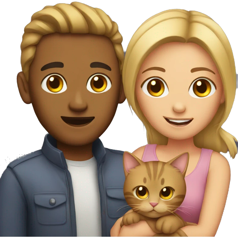 Couple with cat emoji