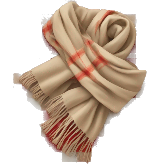 scarf in beige and red plaid emoji