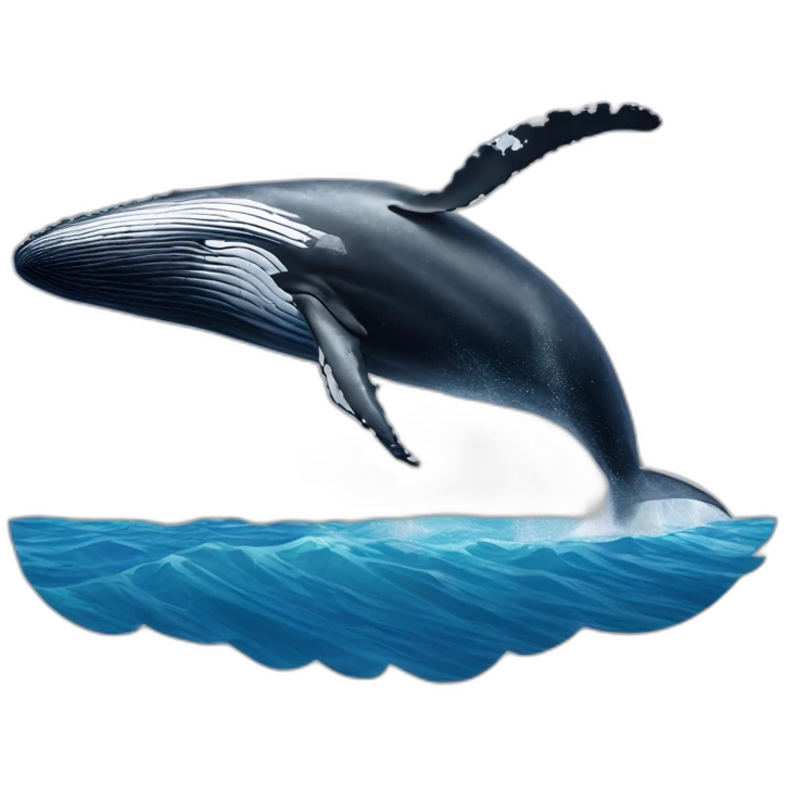 Humpback whale breaching out of the water emoji