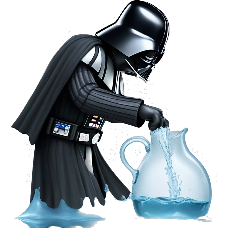 darth vader bending down in water to fill a britta jug emoji