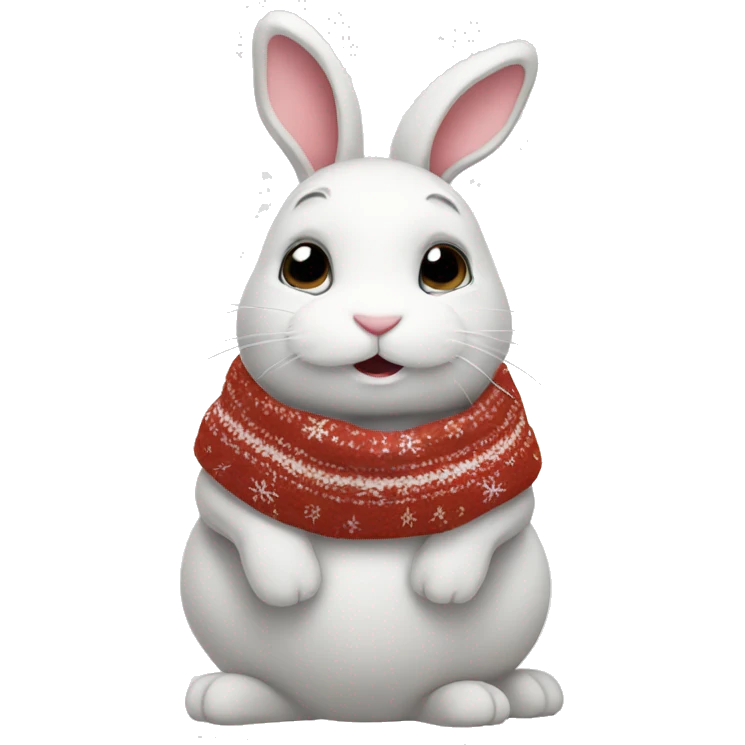 christmas cozy white rabbit emoji