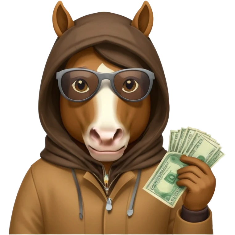 Horse Hood gangster with money emoji