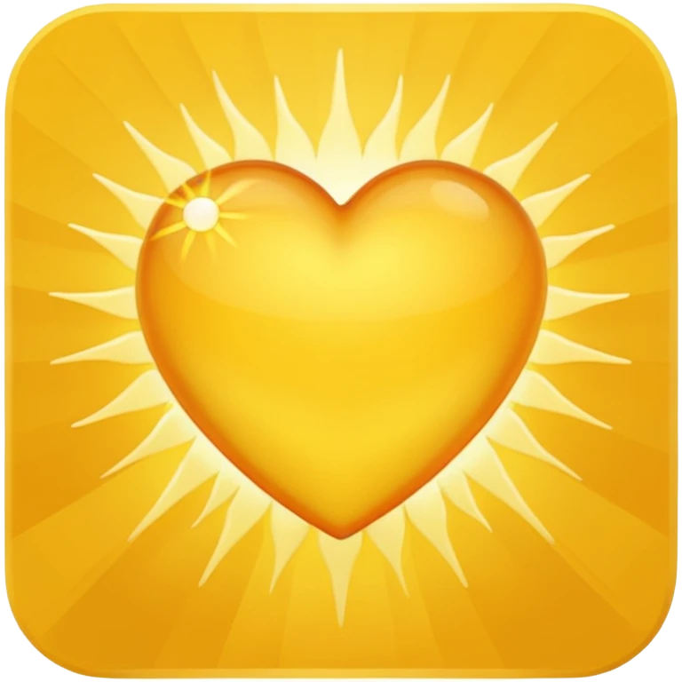 yellow heart with a sun and rays emoji