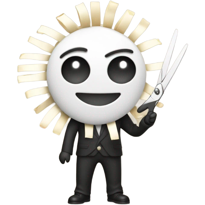 White cracker cutting hair emoji