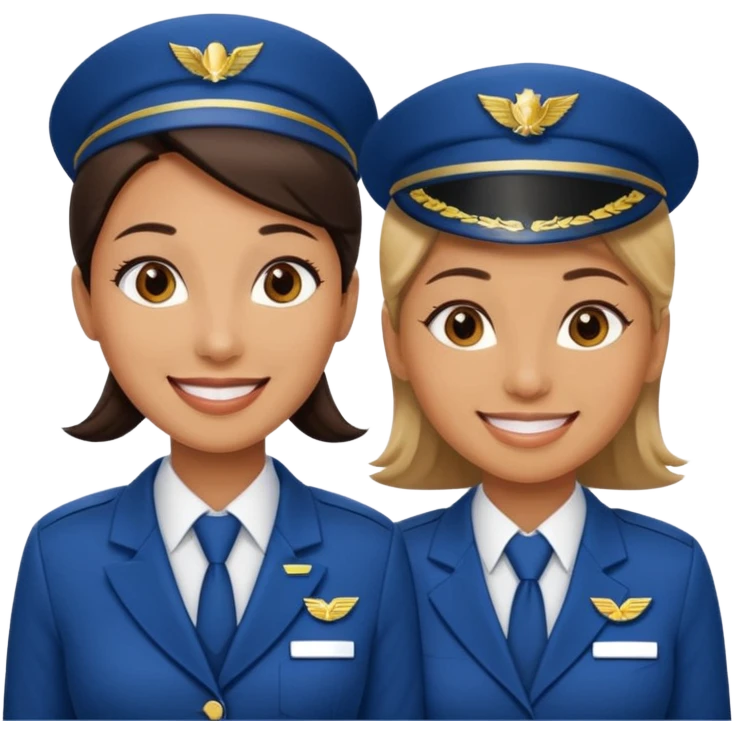 female flight attendant working with her male colleague emoji