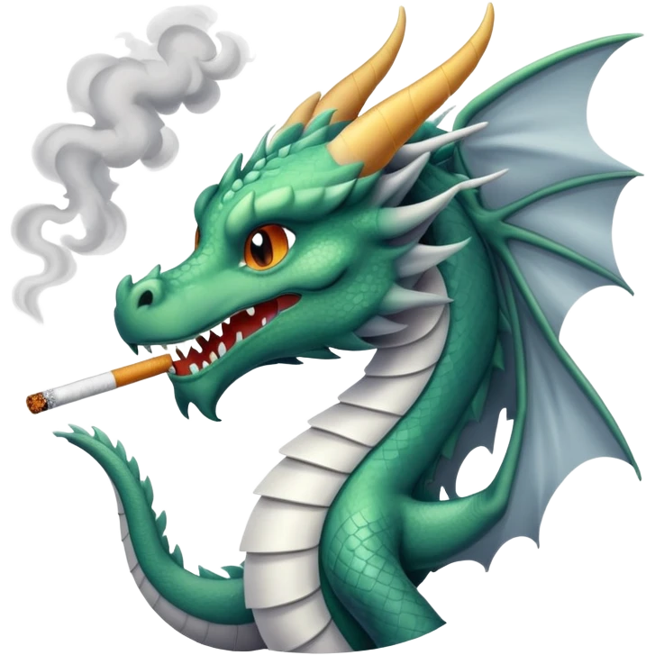 Dragon breathing out smoke from cigarette emoji