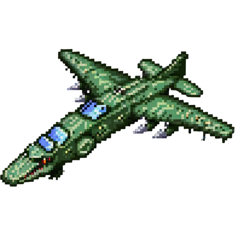 Crocodile bomber plane with battle damage emoji