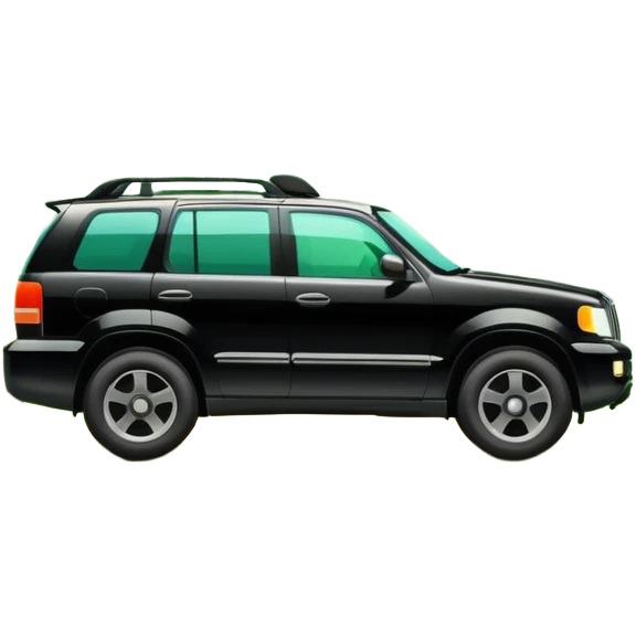 SUV car driving through a forest with trees emoji