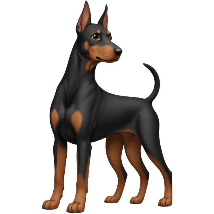 black and tan doberman with floppy ears emoji