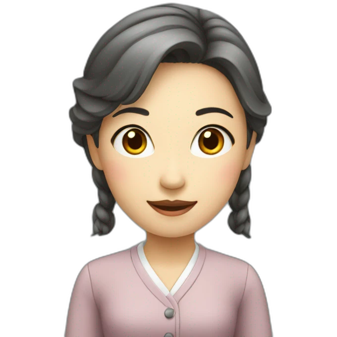 asian fancy Girl teacher of Finnish language  emoji