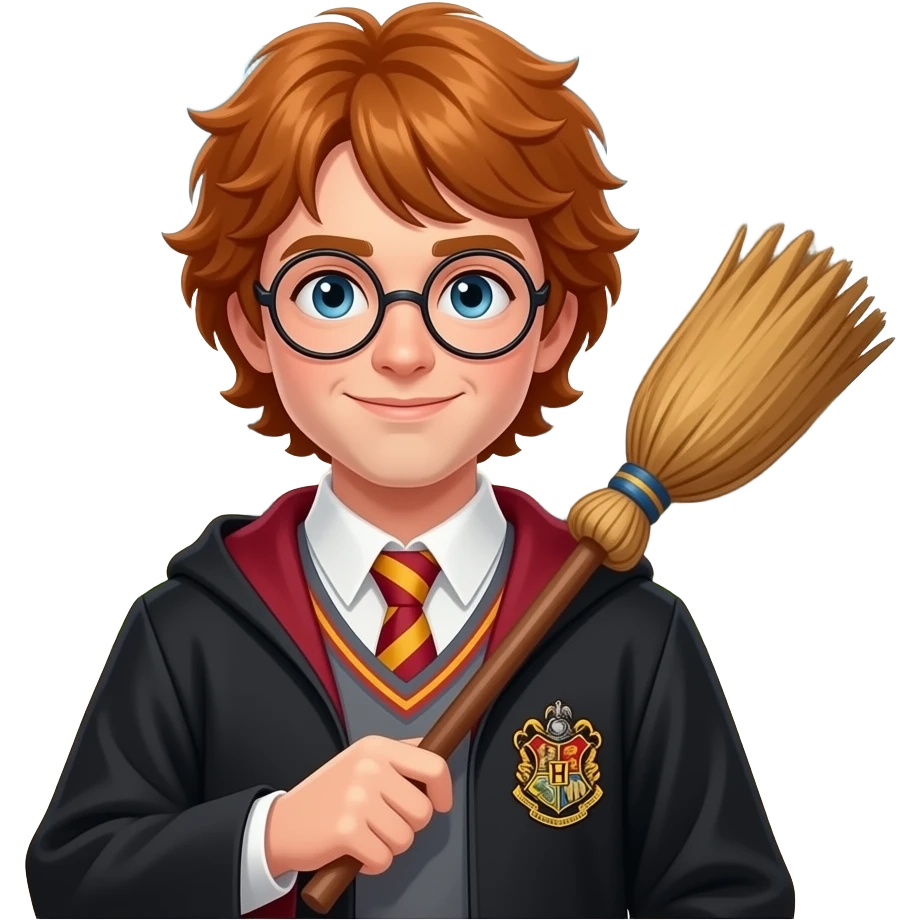 ron weasley standing with broom emoji
