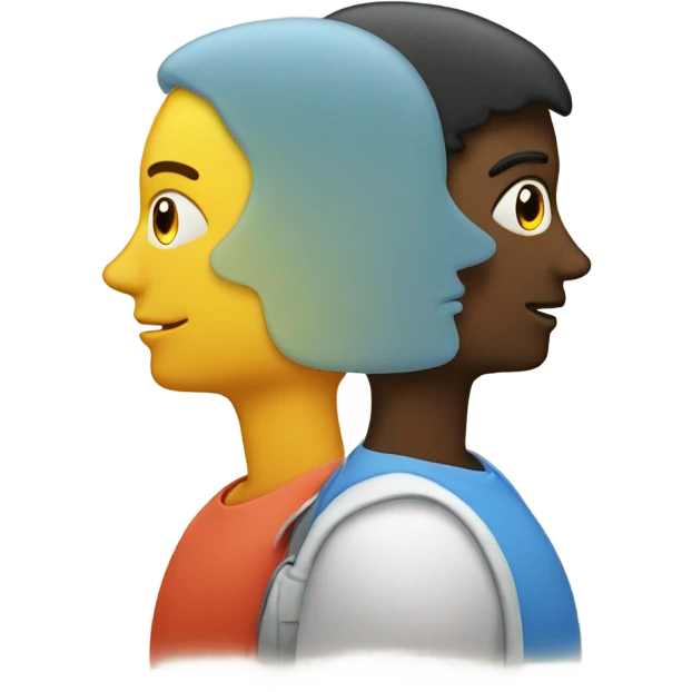 Two people reading each others mind, on the same wavelength  emoji