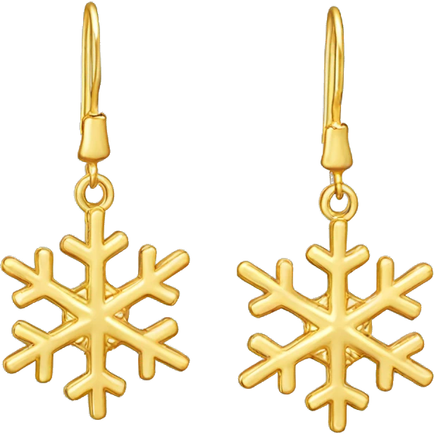 gold snowflake earrings emoji