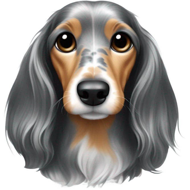 Long-haired marble dachshund emoji