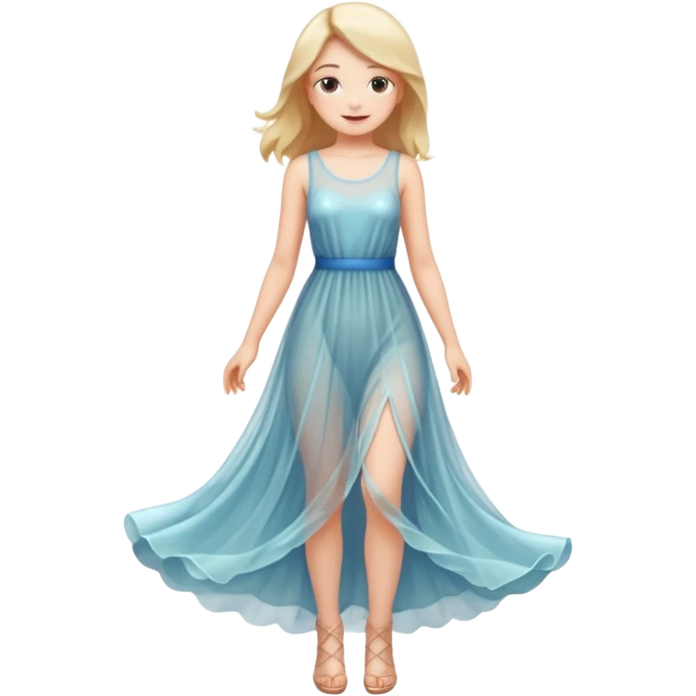 Full-length girl in a transparent dress emoji