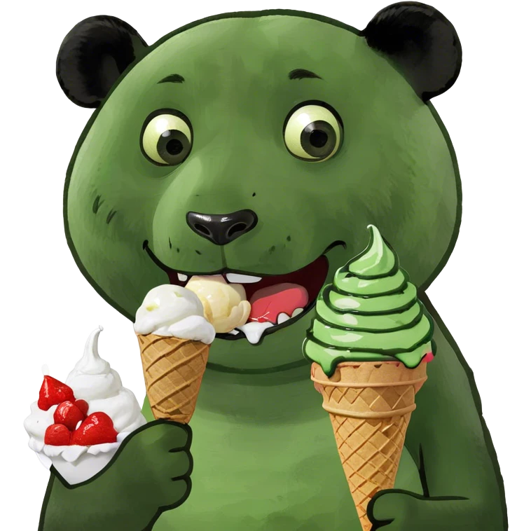 Panda eating ice cream emoji