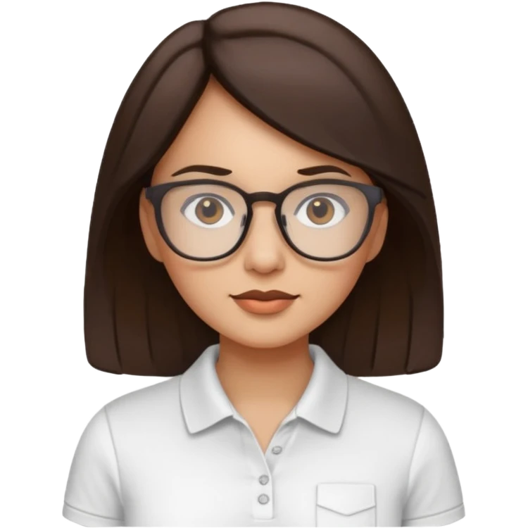 architect woman light skinned dark brown hair in WHITE POLO emoji