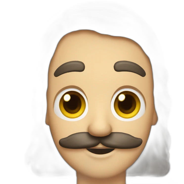 una-cada-sin-bigote-pelo-canoso emoji