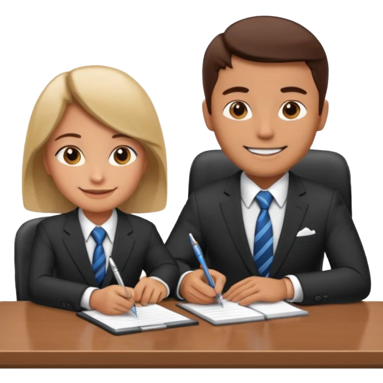 un recruteur à son bureau en face d'un candidat emoji