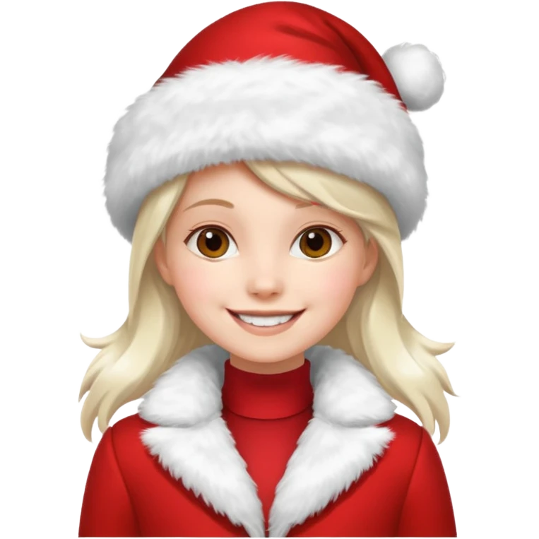 Girl in red holiday suit emoji
