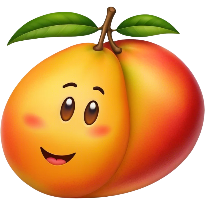 A mango with a face emoji