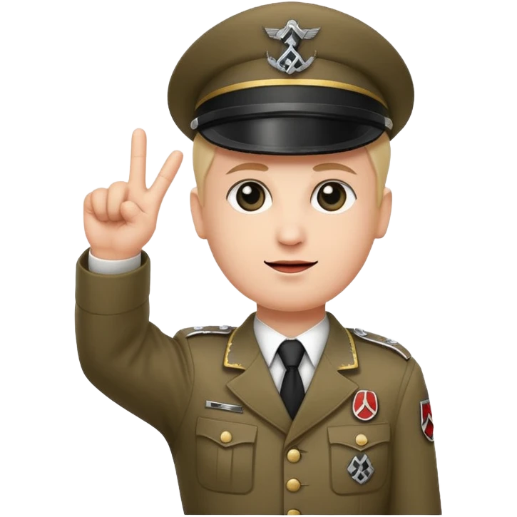 Hand up emoji in nazi uniform emoji
