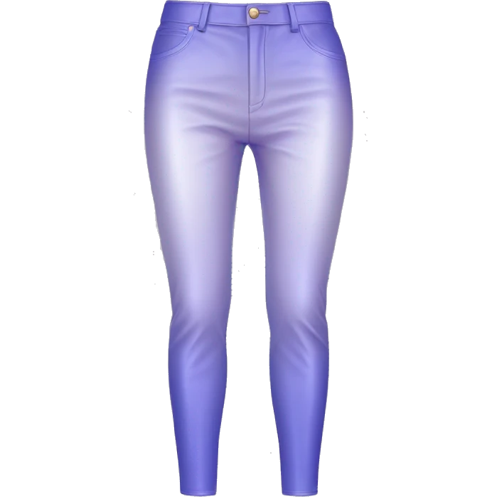 Realistic pair of rose gold to periwinkle ombre leather pants isolated.  emoji