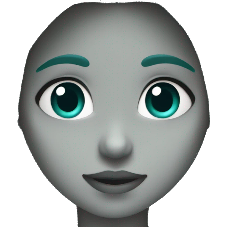 Dark teal matte heart emoji