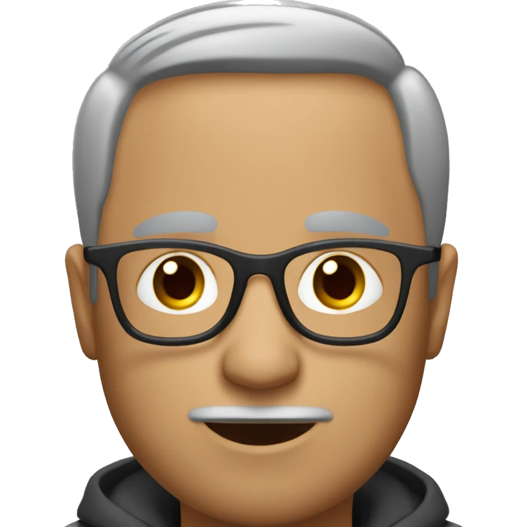 Dark￼ haired Man wearing glasses emoji