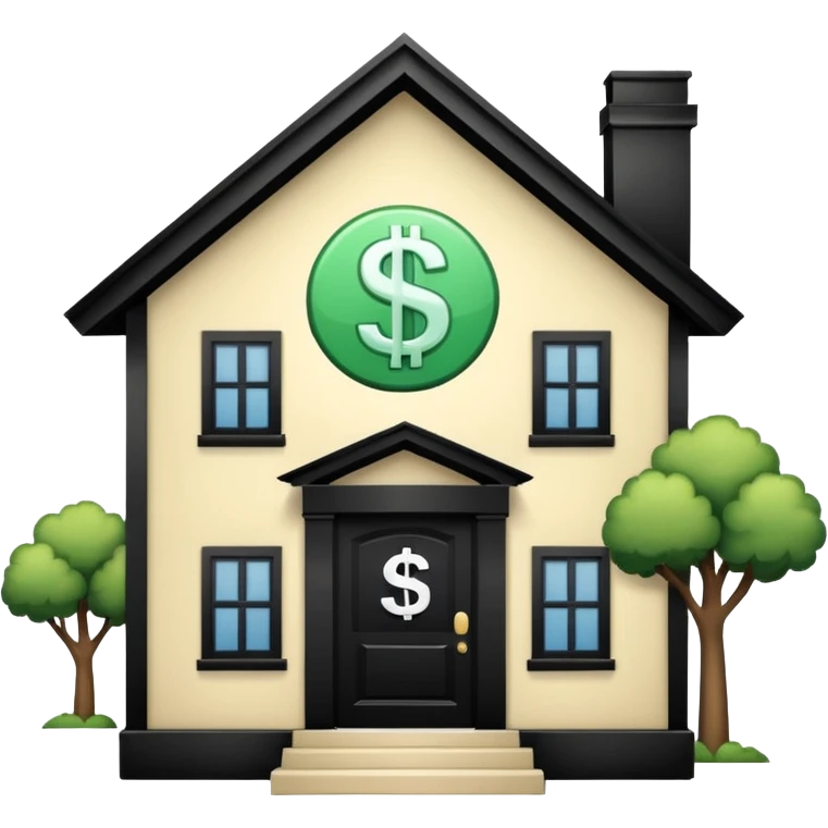 a normal house with a dollar sign in the middle emoji