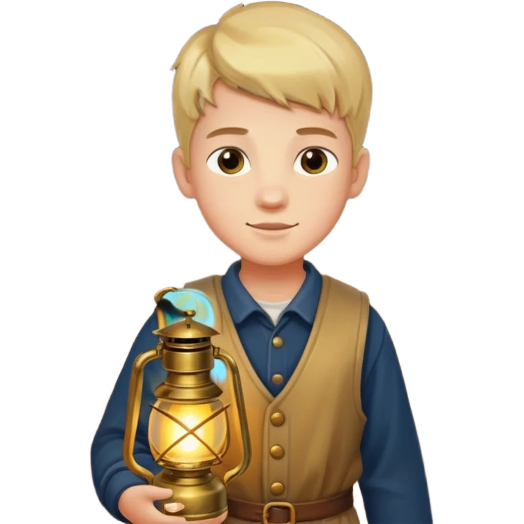 a boy carrying a lantern emoji
