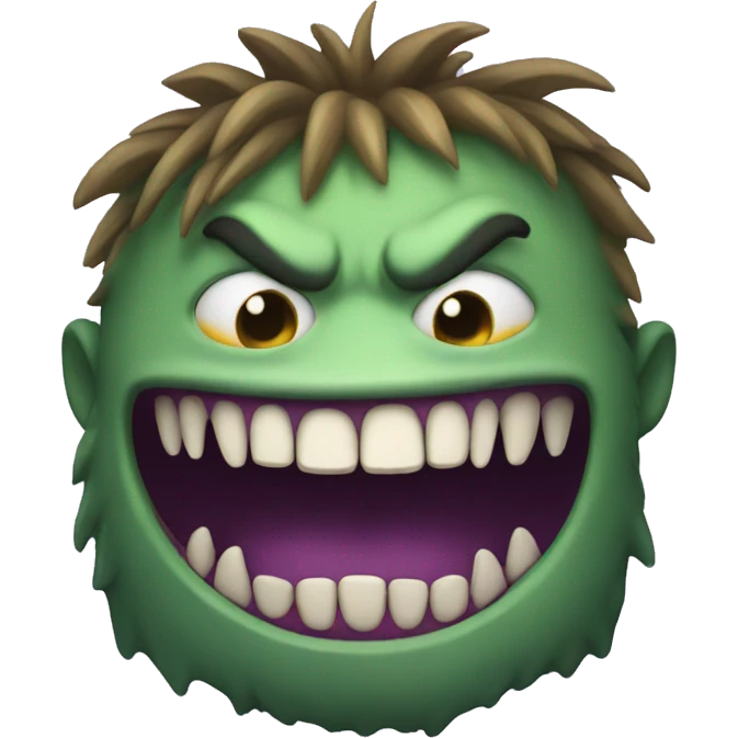 Monster with big lower teeth emoji